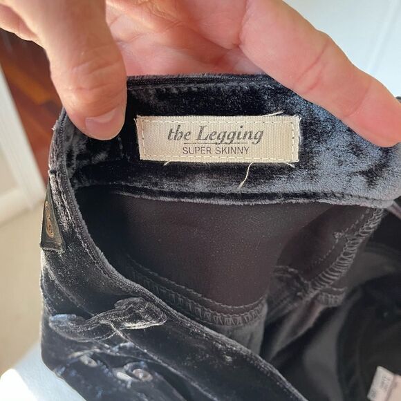 NWT AG Adriano Goldschmied Stretch Velvet Grey “The Legging” Super Skinny Leg - Picture 11 of 12